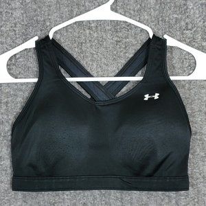 Under Armour UA Sports Bra Womens XS Black Crisscross Cross Back Straps Padded